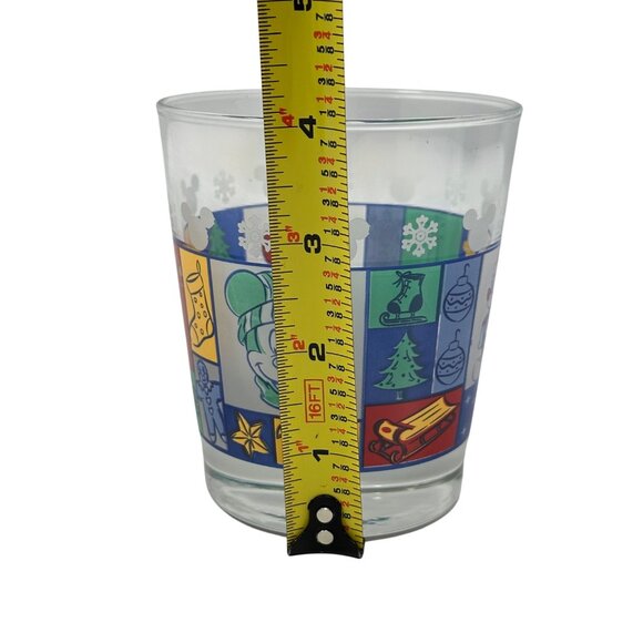 Disney Mickey Minnie Mouse Holiday Glass Tumblers Set Color Block Graphic 8 oz - Picture 5 of 5